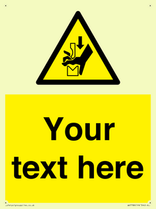 Custom warning hand crushing between press brake tool